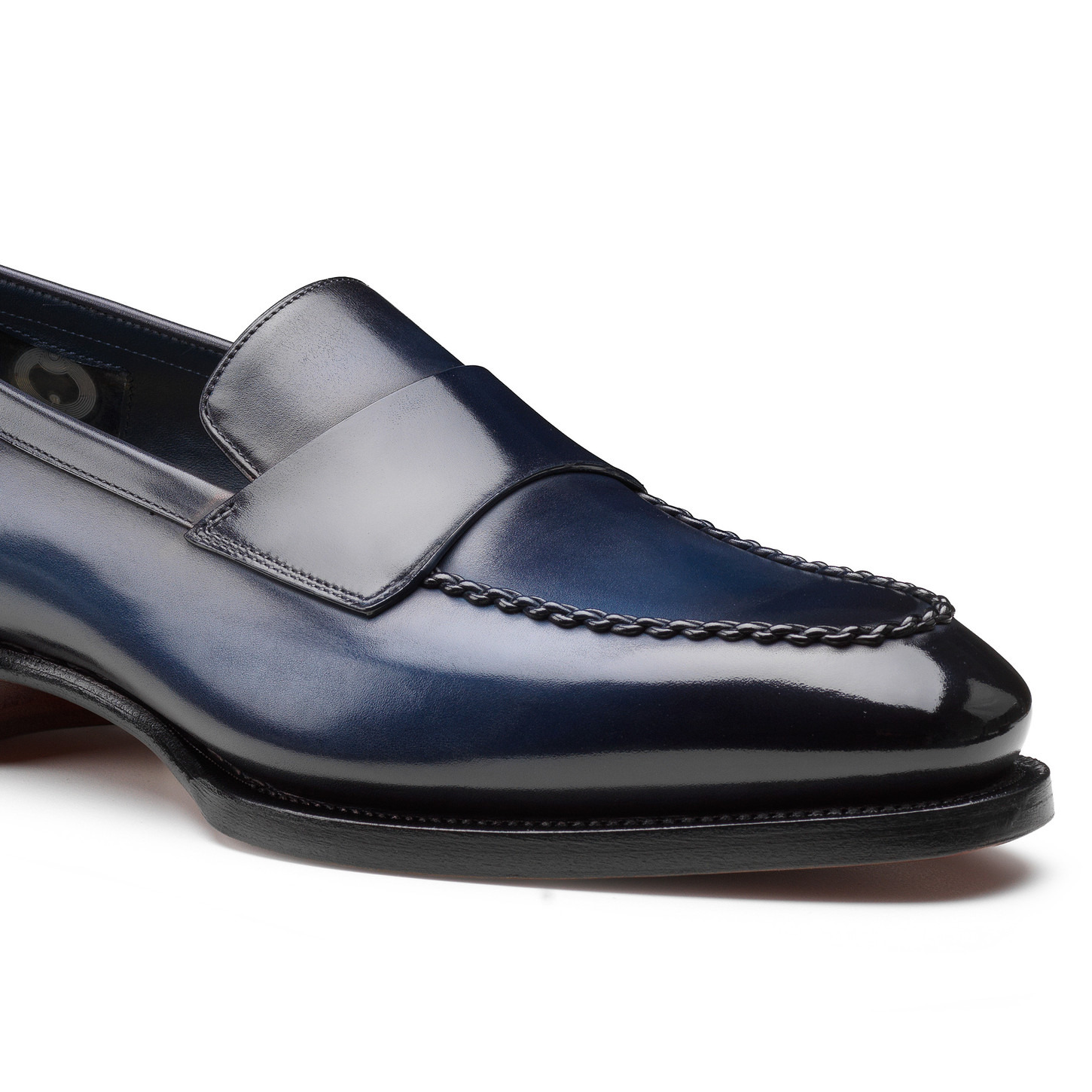 Men's blue leather Meraviglia Collection penny loafer - 5