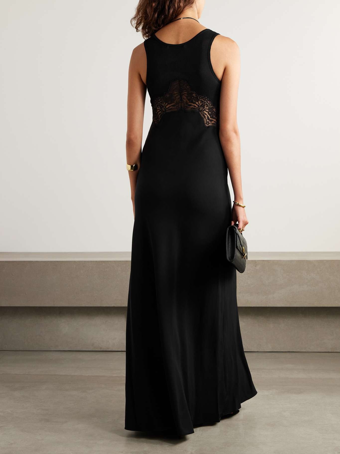 Verna lace-trimmed jersey and cady maxi dress - 3