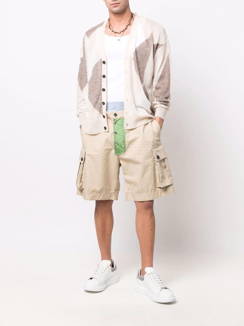 layered-waistband cargo shorts - 2