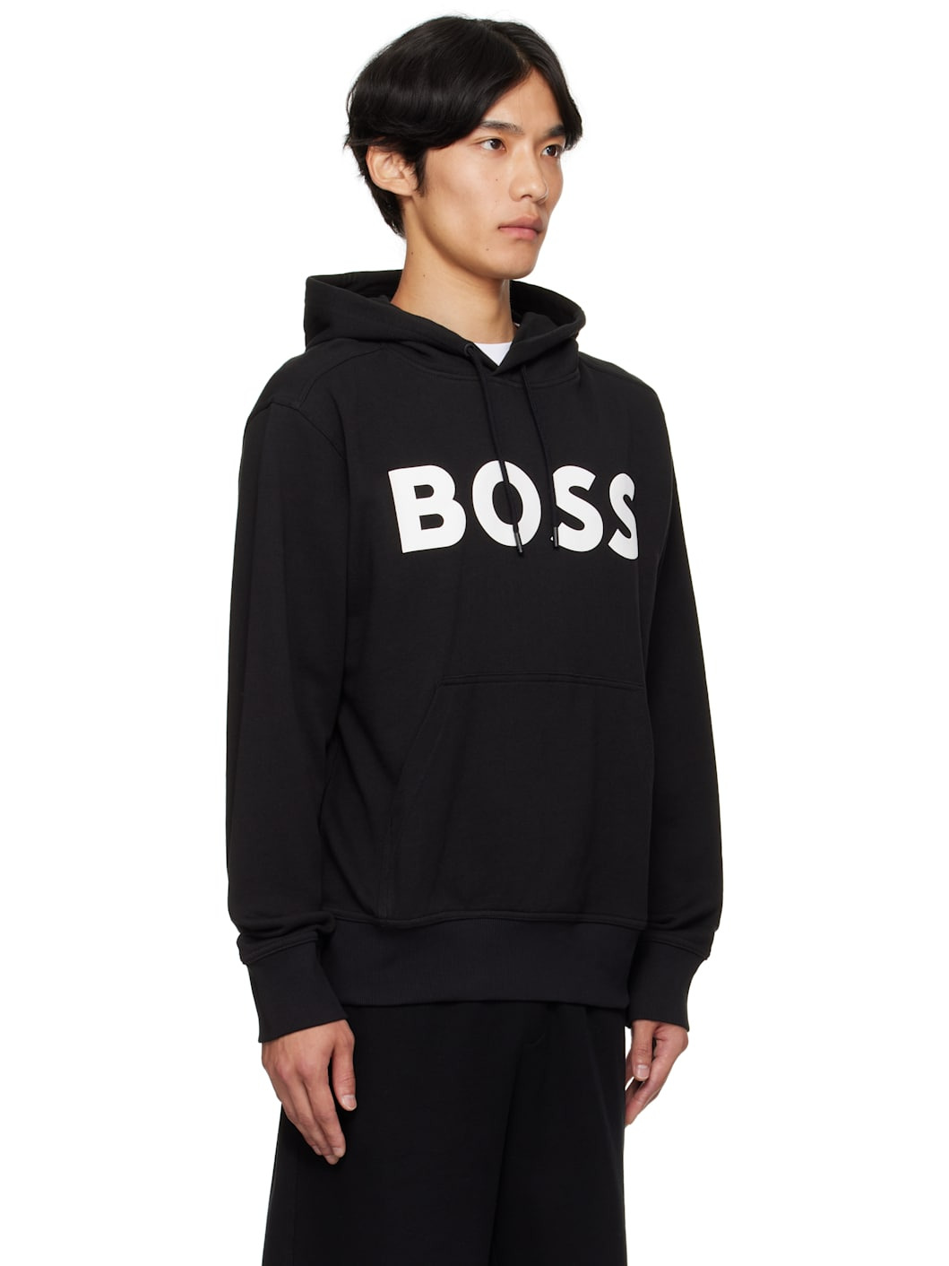 Black Relaxed-Fit Large Logo Hoodie - 2