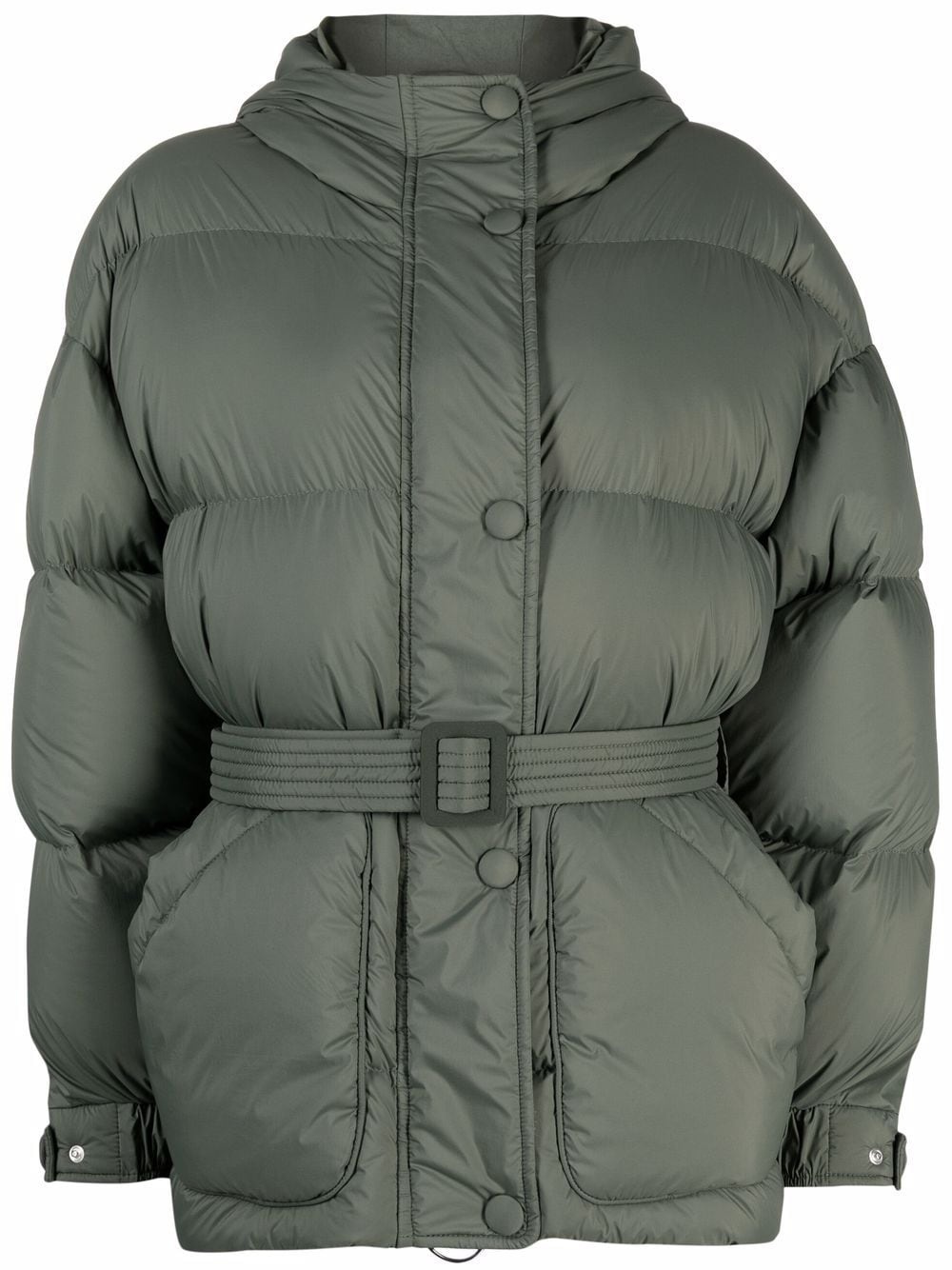 belted puffer jacket - 1