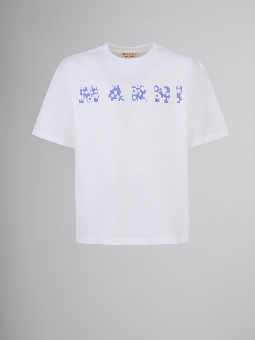 T-SHIRT WITH INDIGO POP FIELDS MARNI LOGO - 1