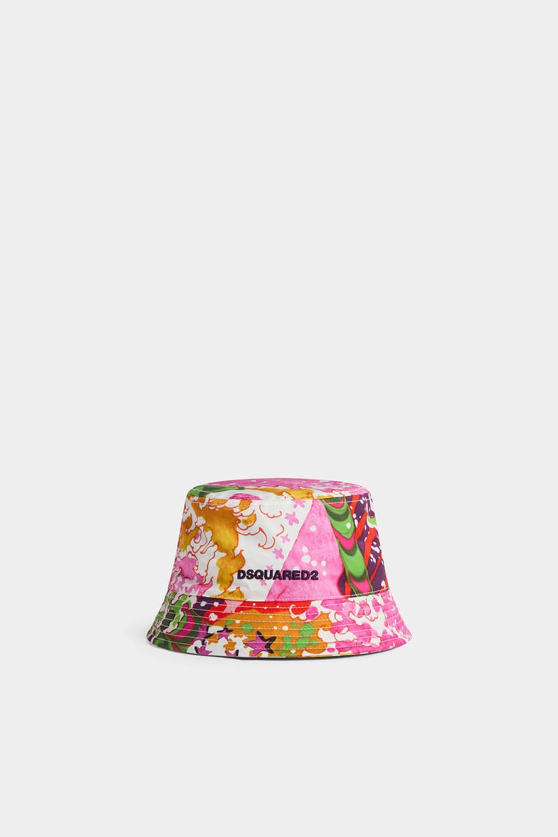 MULTICOLOR PRINTED BUCKET HAT - 4