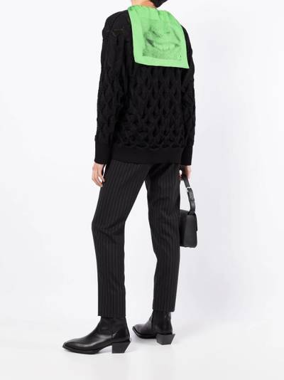 NAMACHEKO cape-detail open knit jumper outlook