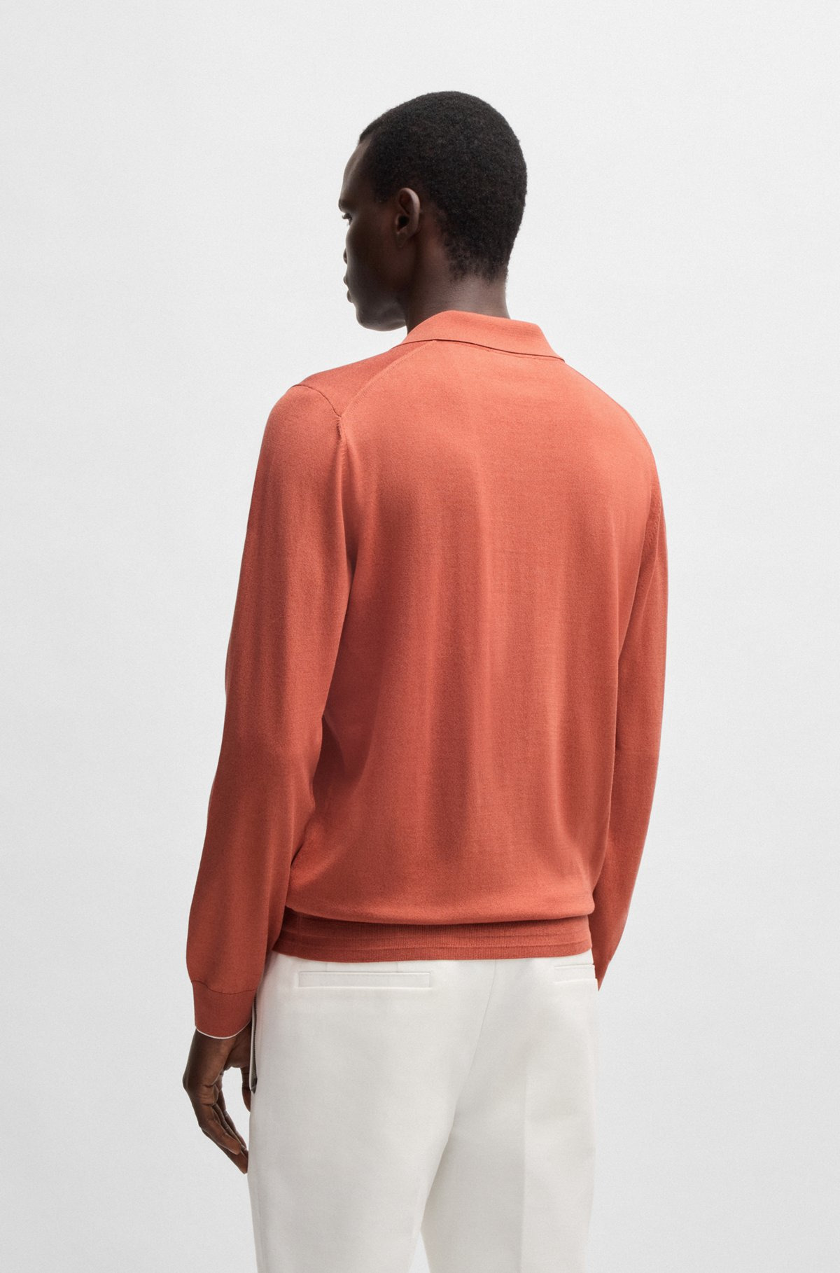 JOHNNY-COLLAR REGULAR-FIT SWEATER IN SILK AND COTTON - 5