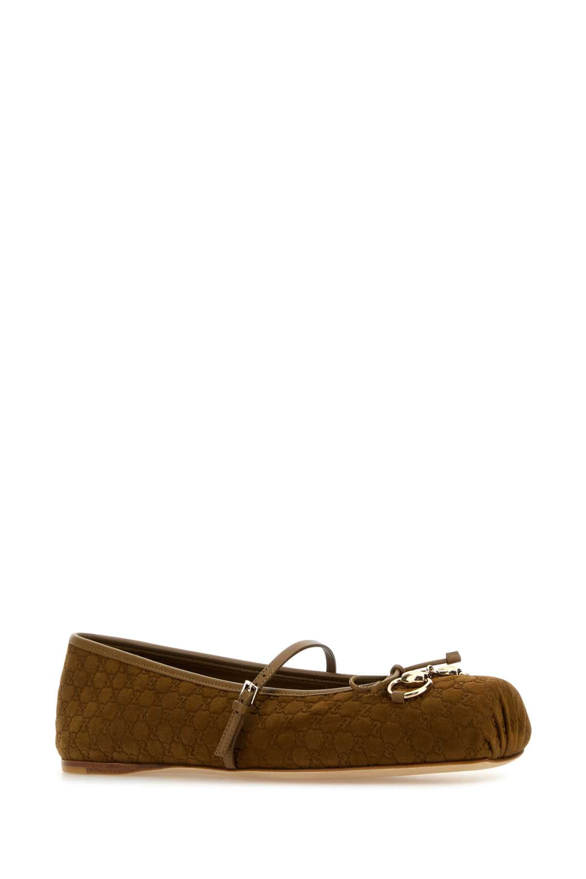 Gucci Women Biscuit Suede Ballerinas - 2