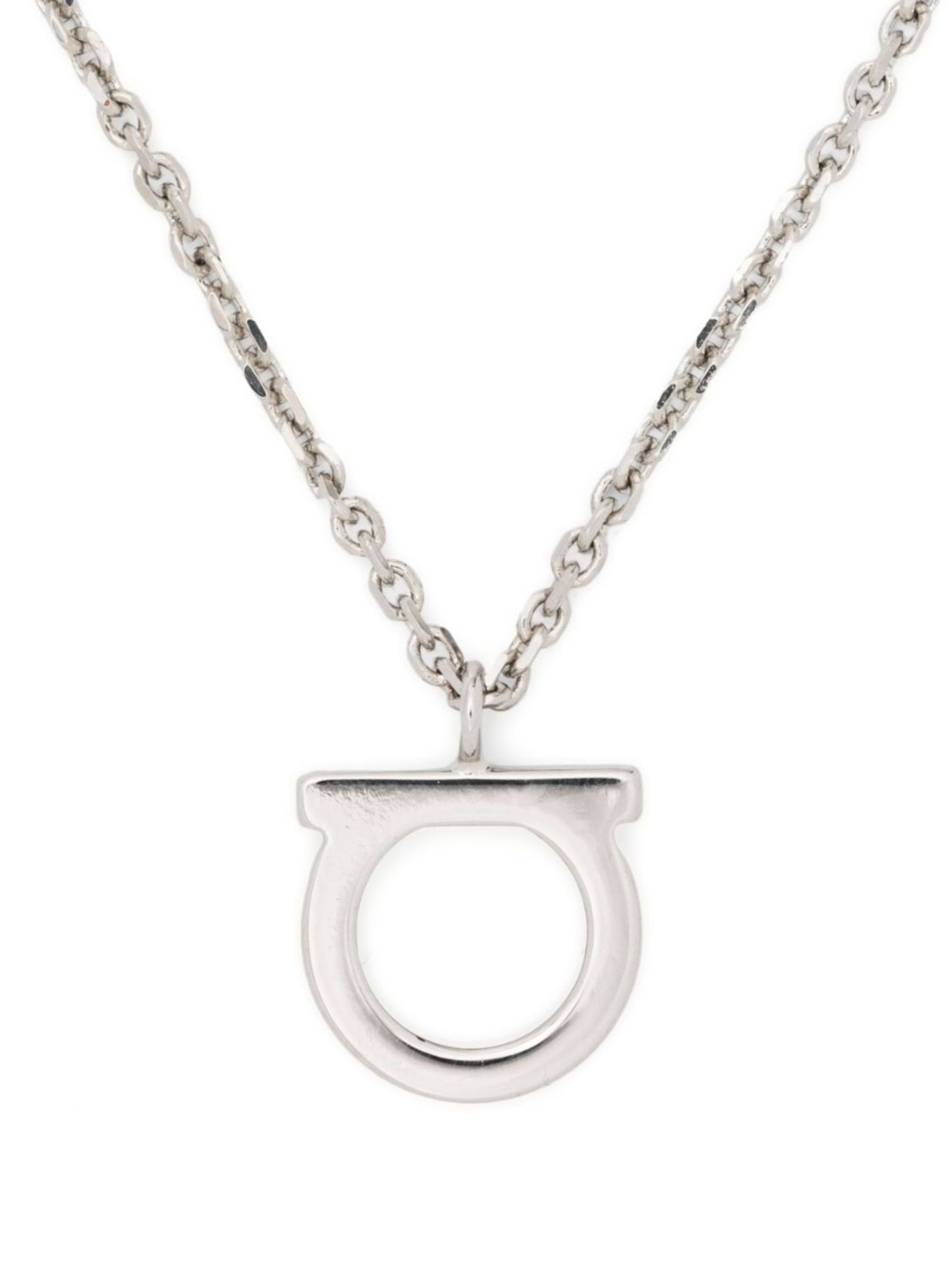 Silver-Tone Gancini Pendant Necklace - 1