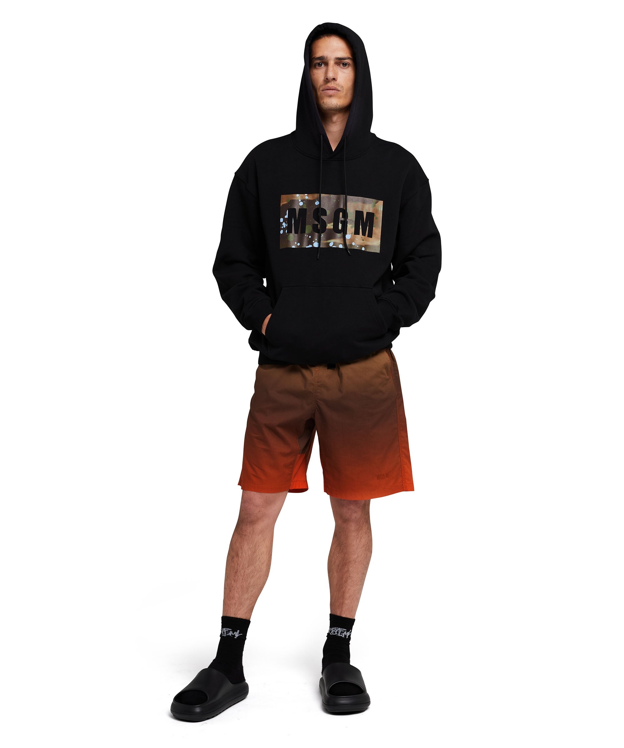 Hooded sweatshirt with camo box logo - 5