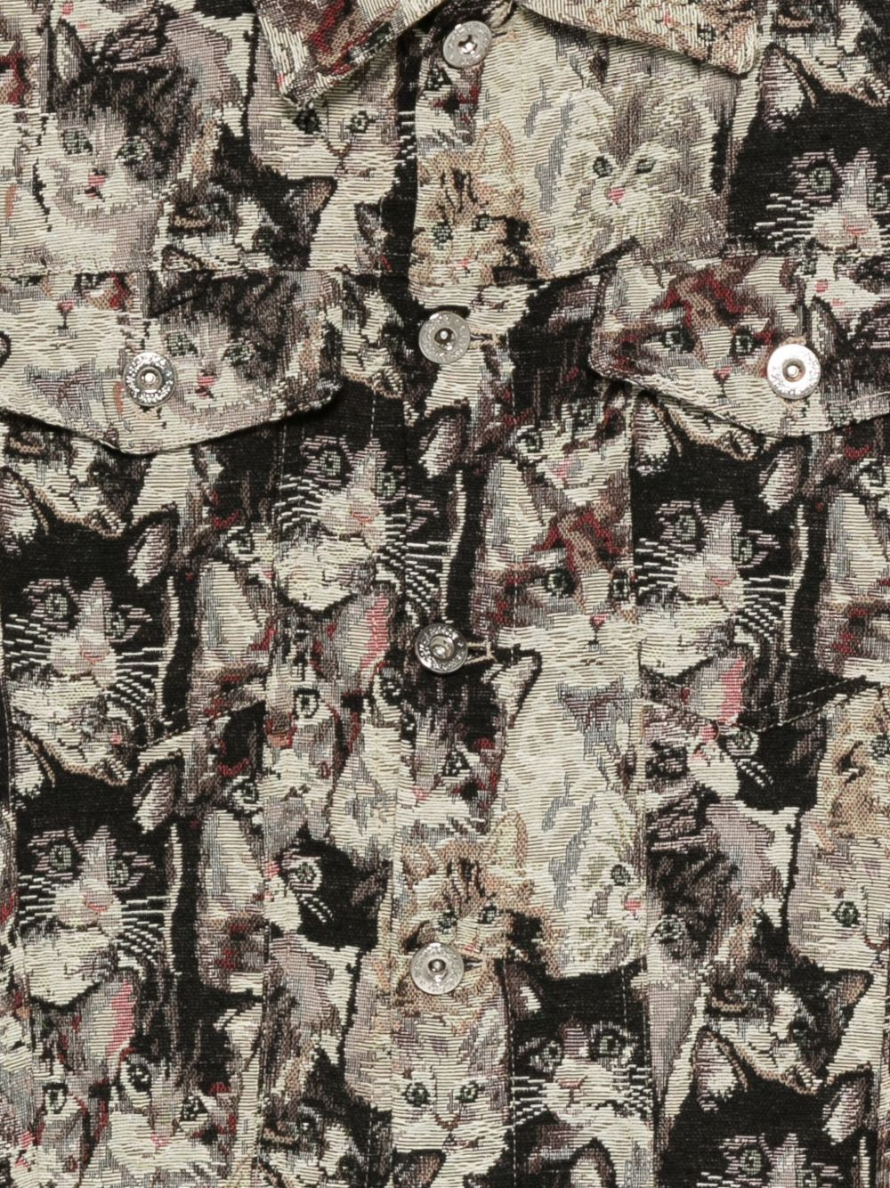 cat-motif jacquard jacket - 2
