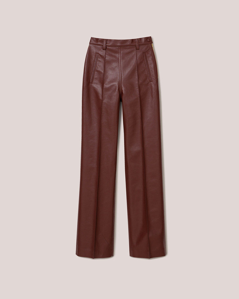 SHANNON - Regenerated leather pants - Mahogany 1