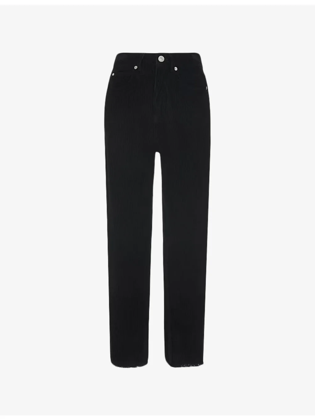 Corduroy-textured barrel-leg high-rise jeans - 1