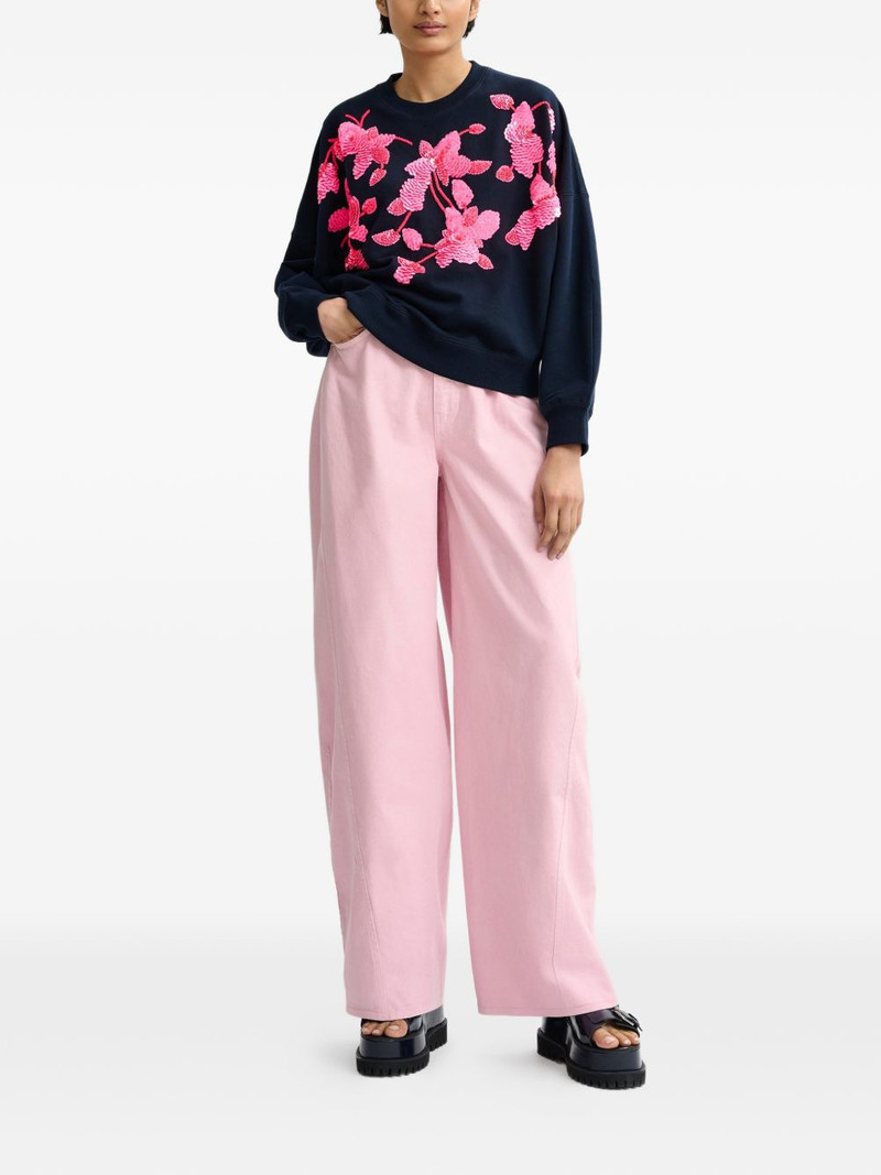 ESSENTIEL ANTWERP flower-pattern sequin-embellishment sweatshirt outlook