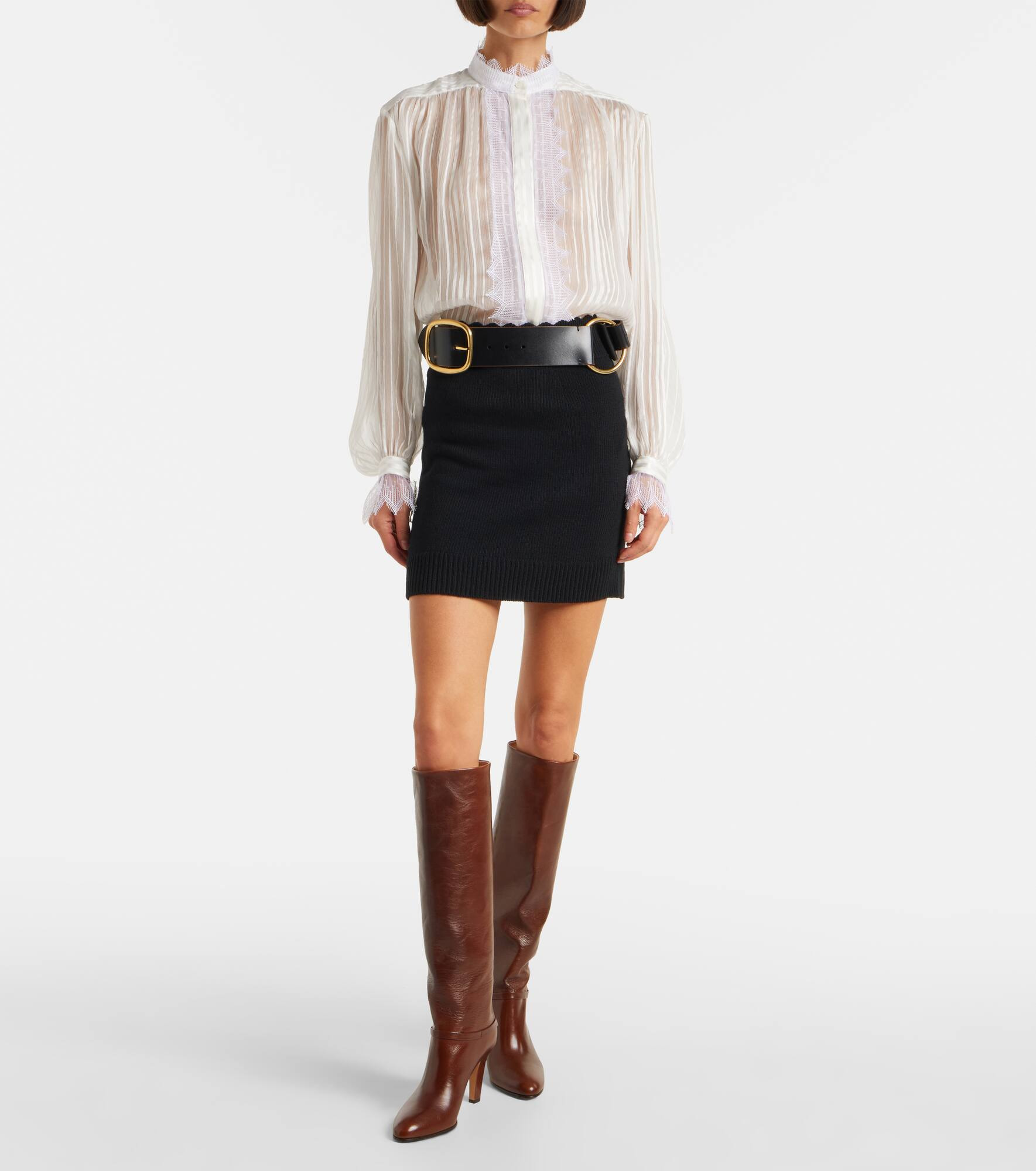 Eve 85 embellished leather knee-high boots - 3