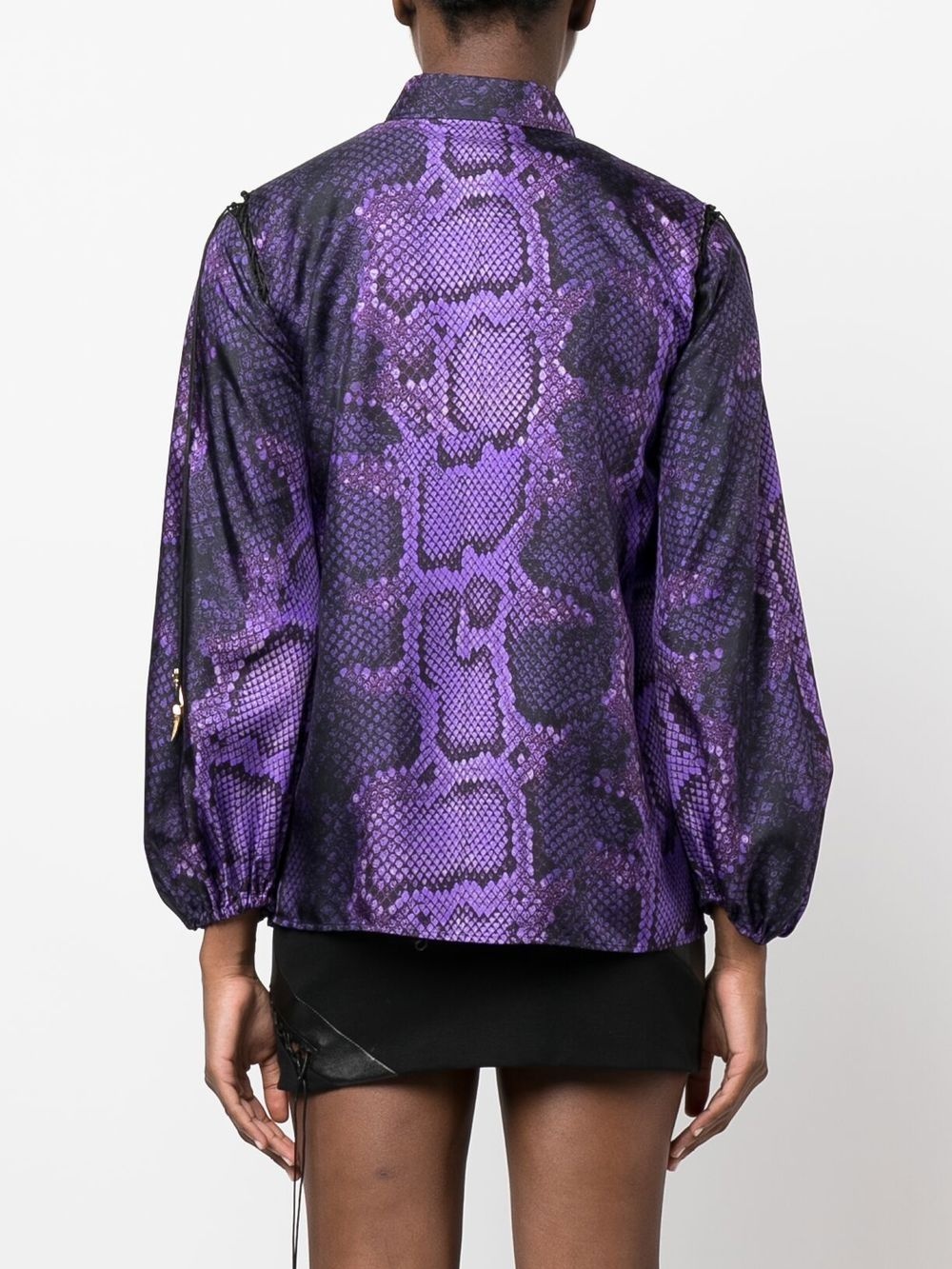 snake-print silk shirt - 4