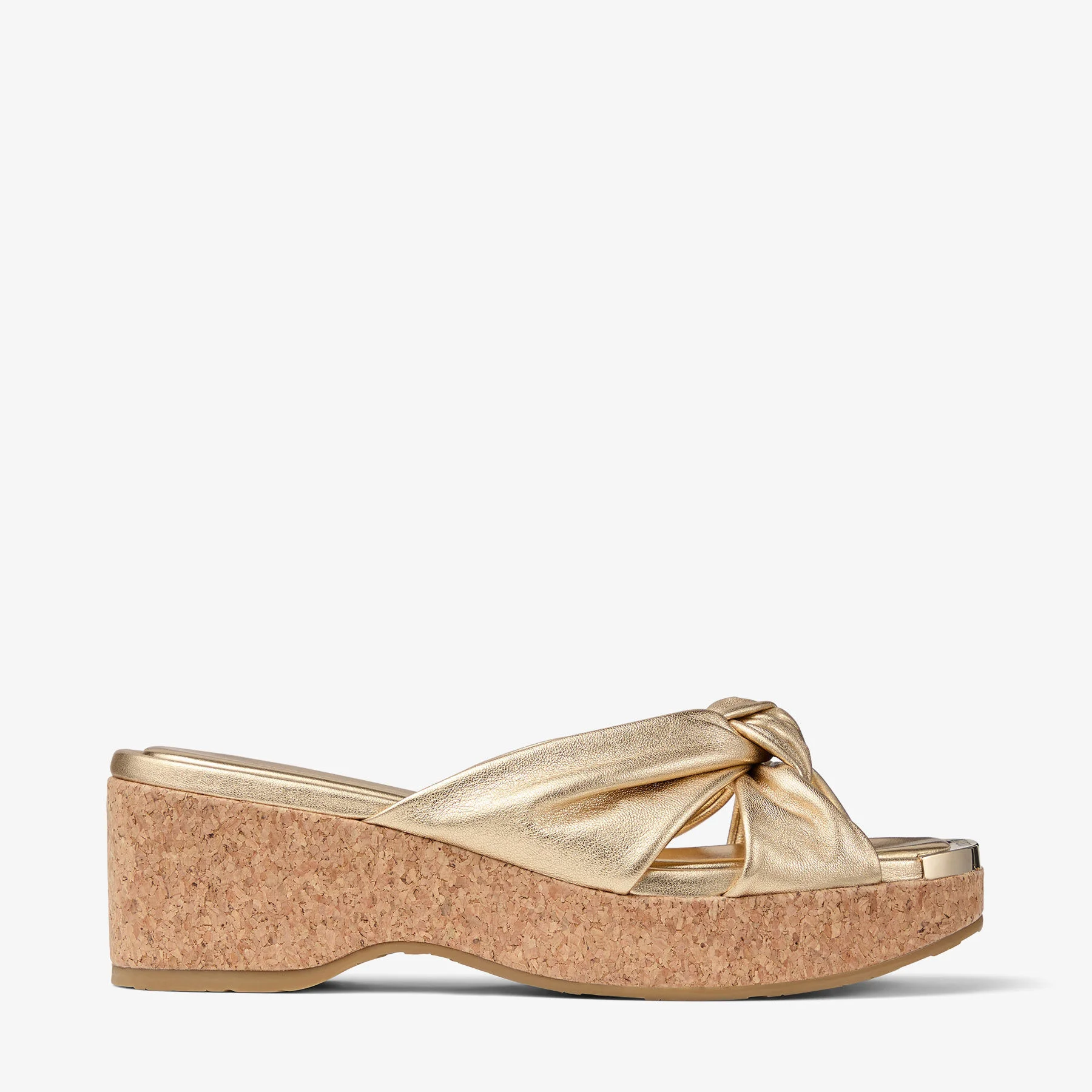 Avenue Wedge 50
Gold Metallic Nappa Wedge Mules - 1