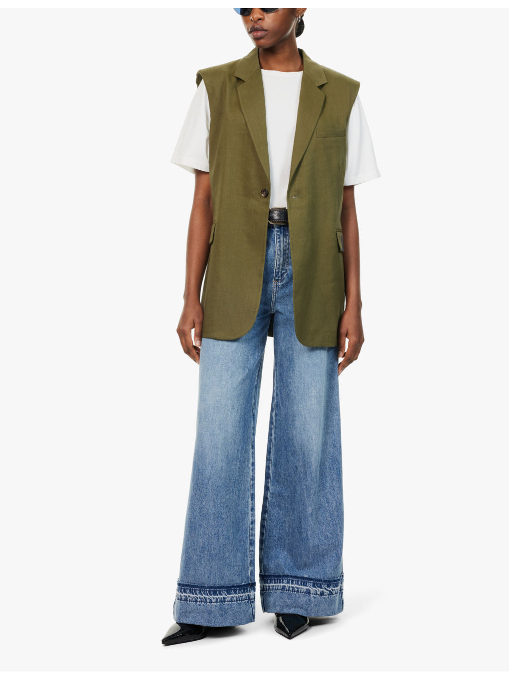 Marina wide-leg mid-rise jeans - 2