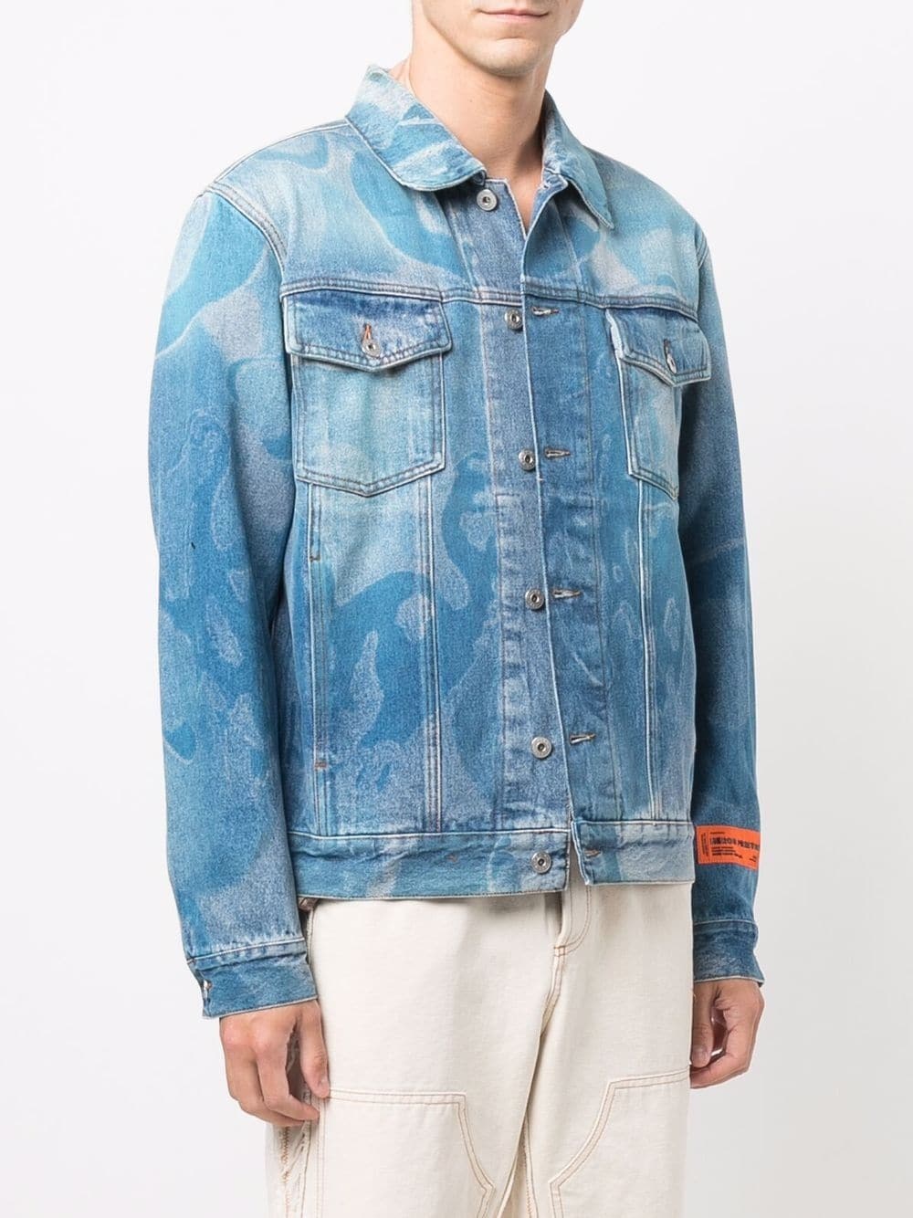 graphic-print denim jacket - 3