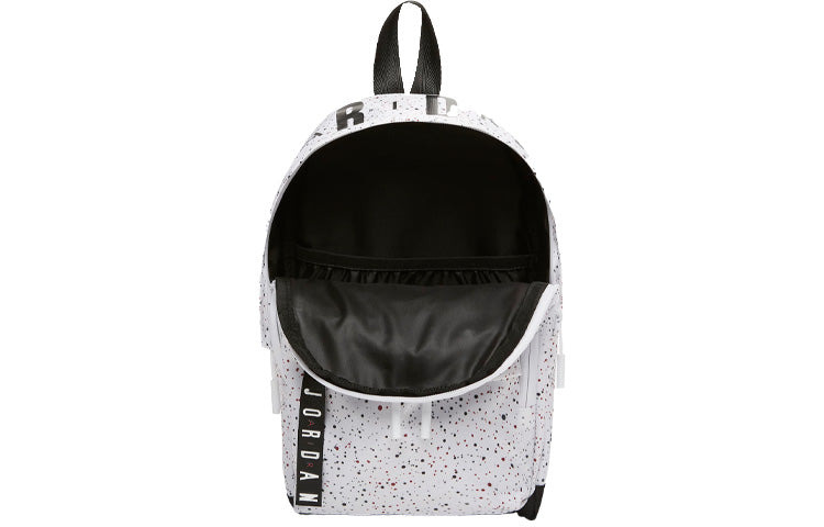 Air Jordan Athletic Zipper Opening Adjustable Strap Schoolbag Backpack Unisex White HA6232-101 - 4