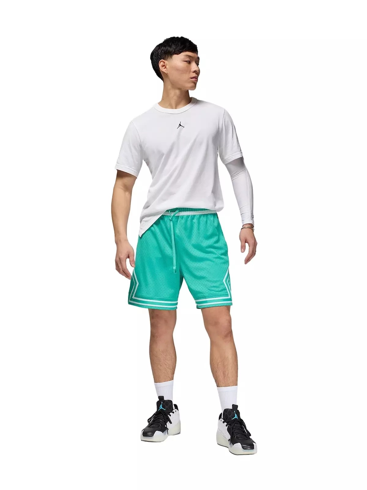 Men's Sport Dri-FIT Mesh Diamond Shorts -Teal - 5