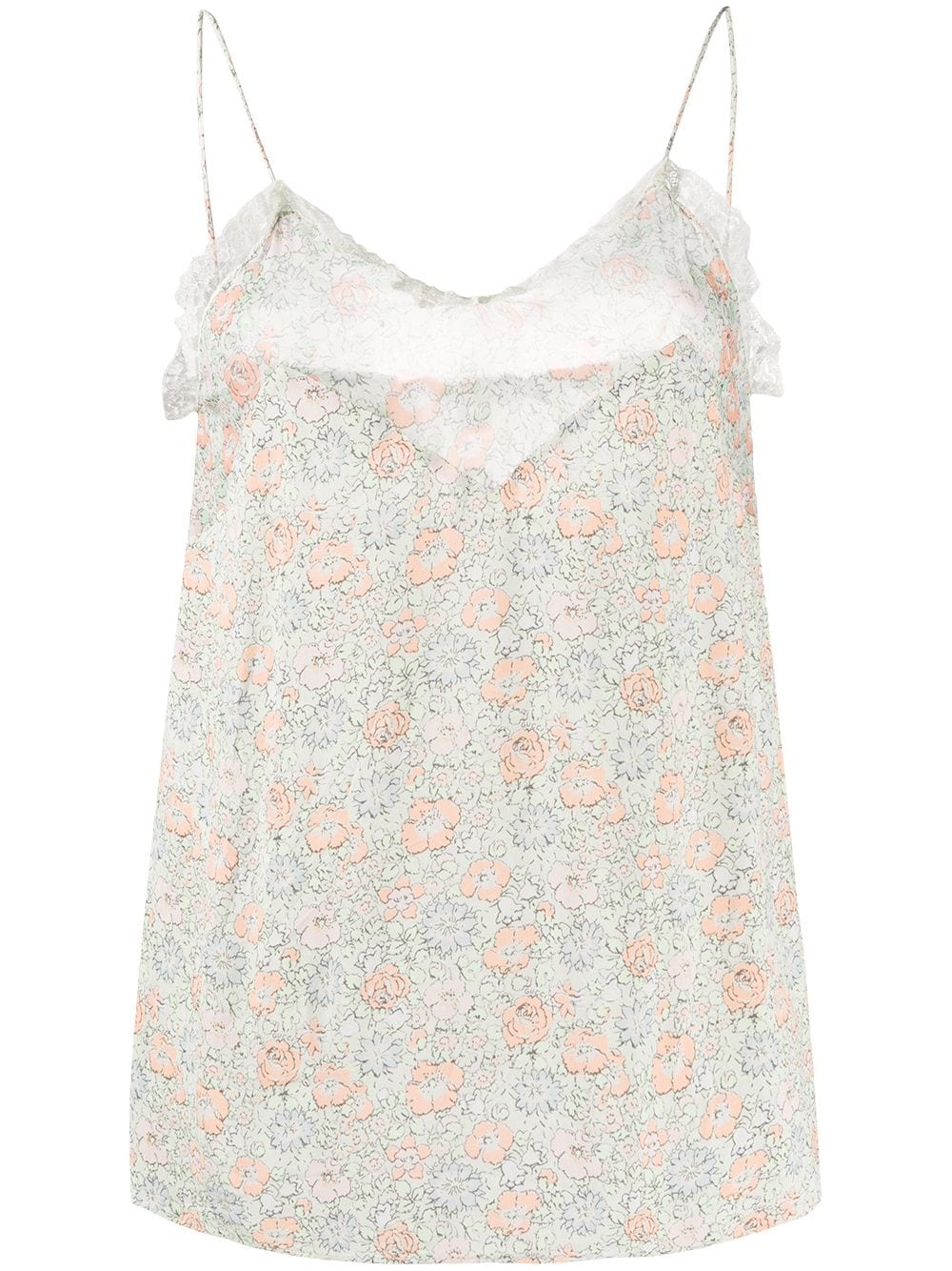 floral-print silk cami top - 1