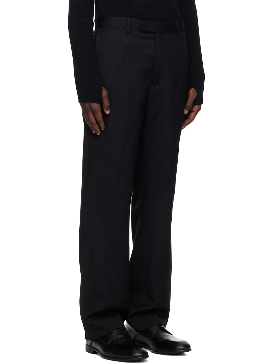 Black Straight Trousers - 2