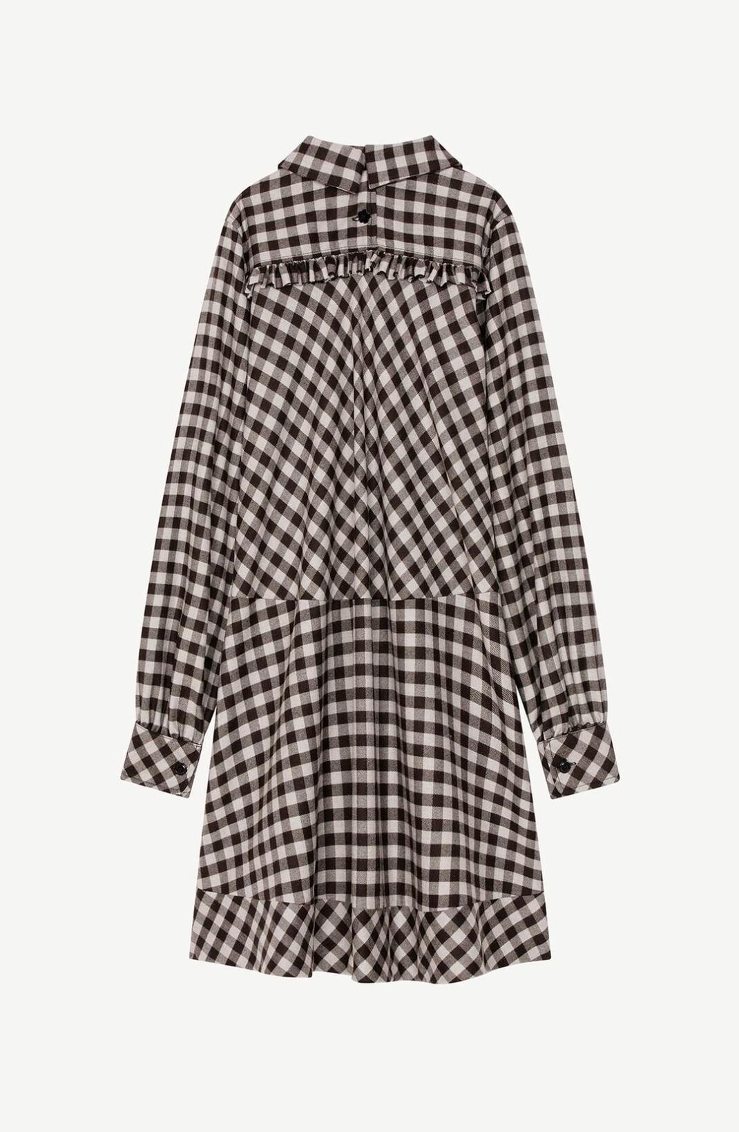Flared gingham wool dress - 6