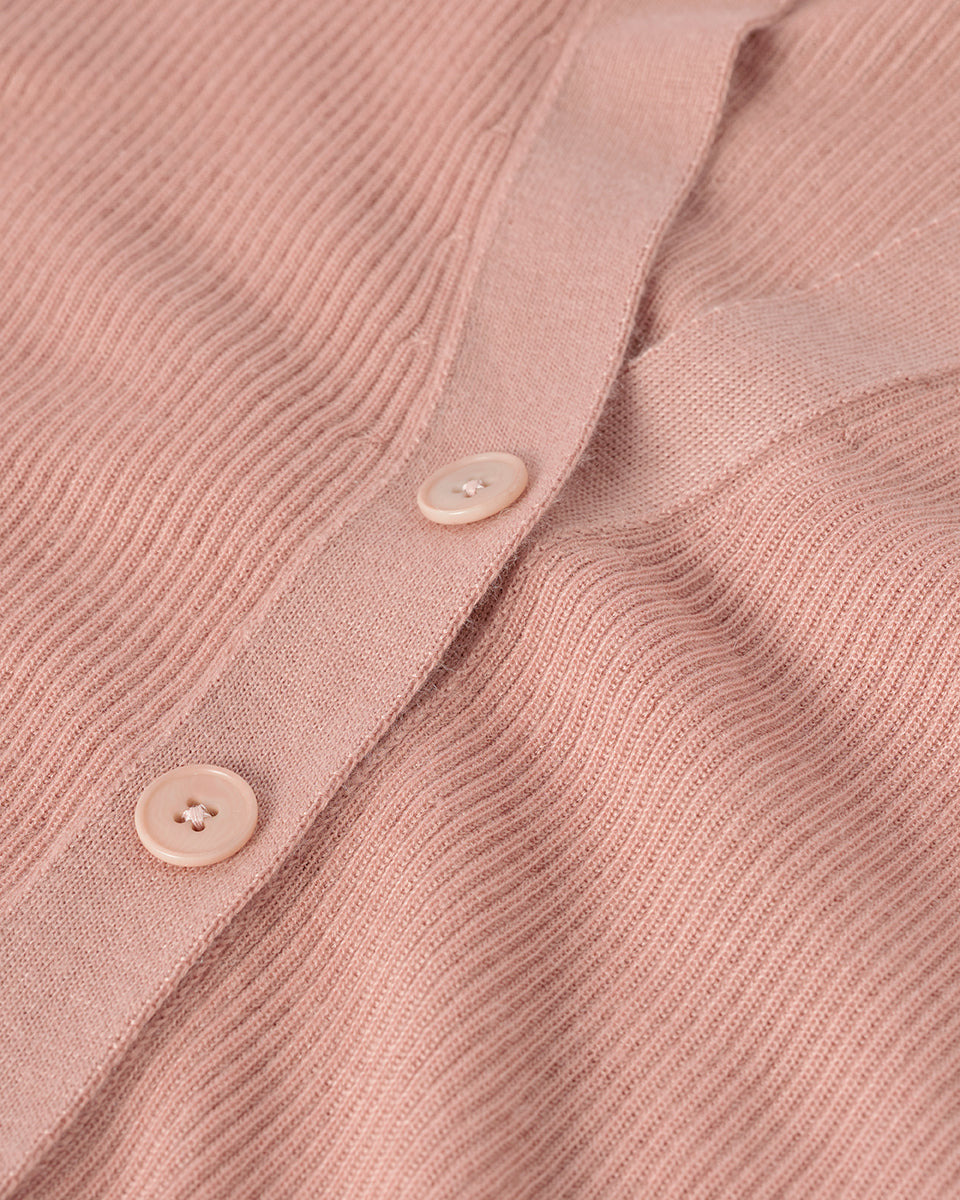 Superfine Cashmere Pink Cardigan - 6