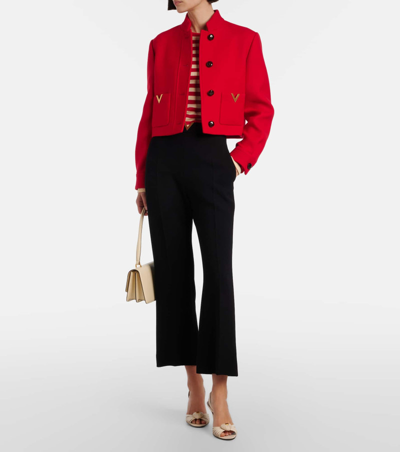 Valentino VGold virgin wool crêpe straight pants outlook