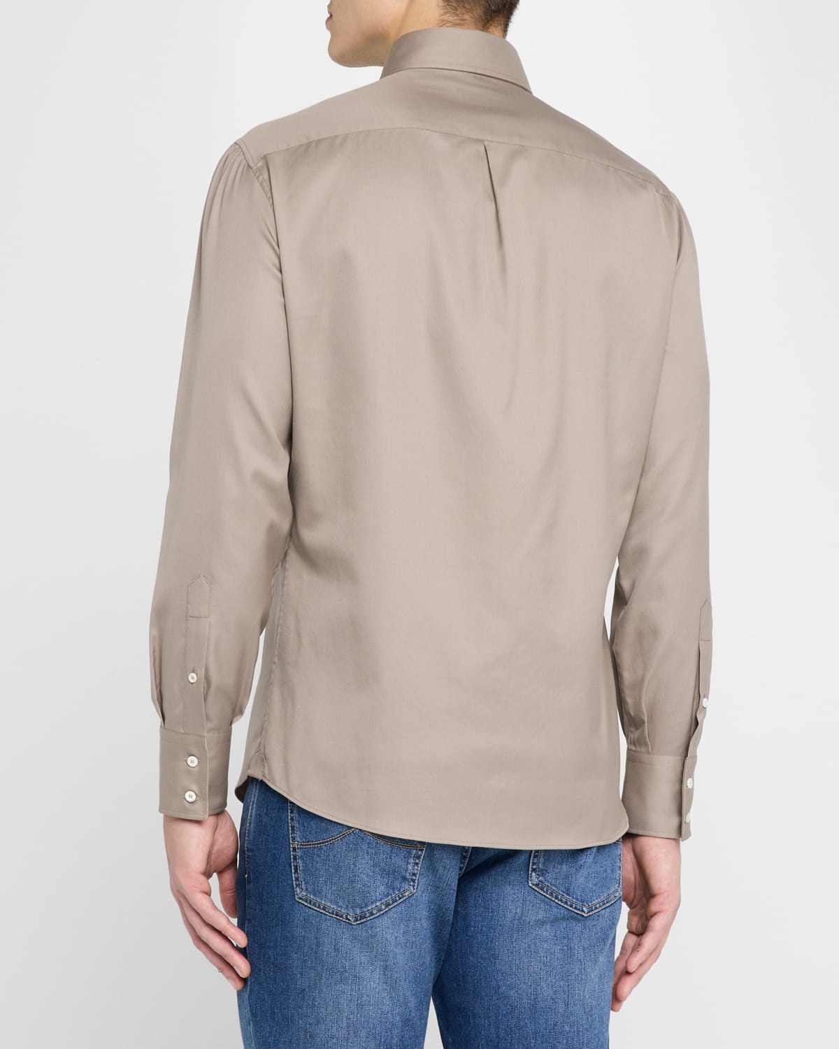 Men's Cotton Twill Casual Button-Down Shirt - 3