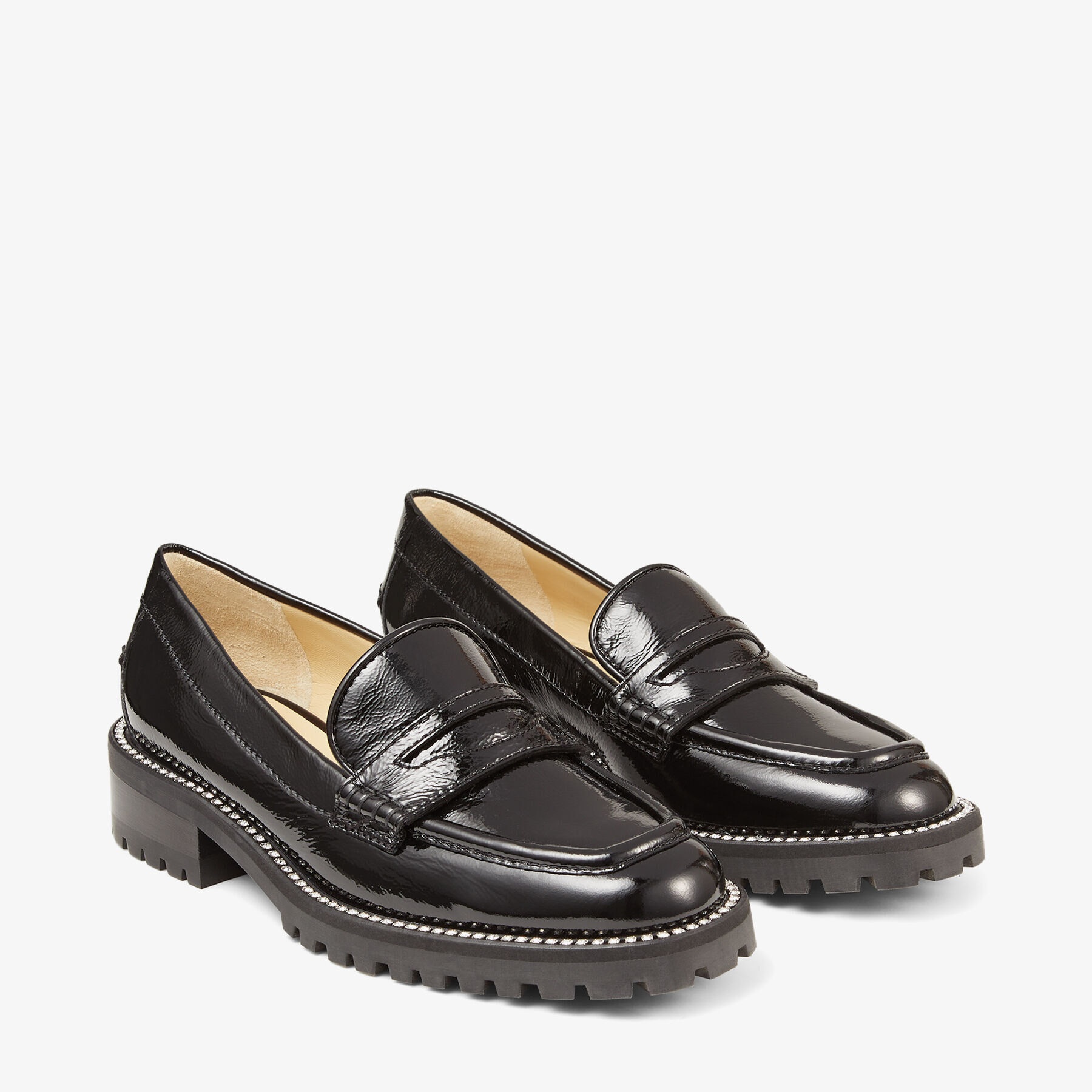 Deanna 30
Black Naplack Loafers with Crystal Embellishment - 3