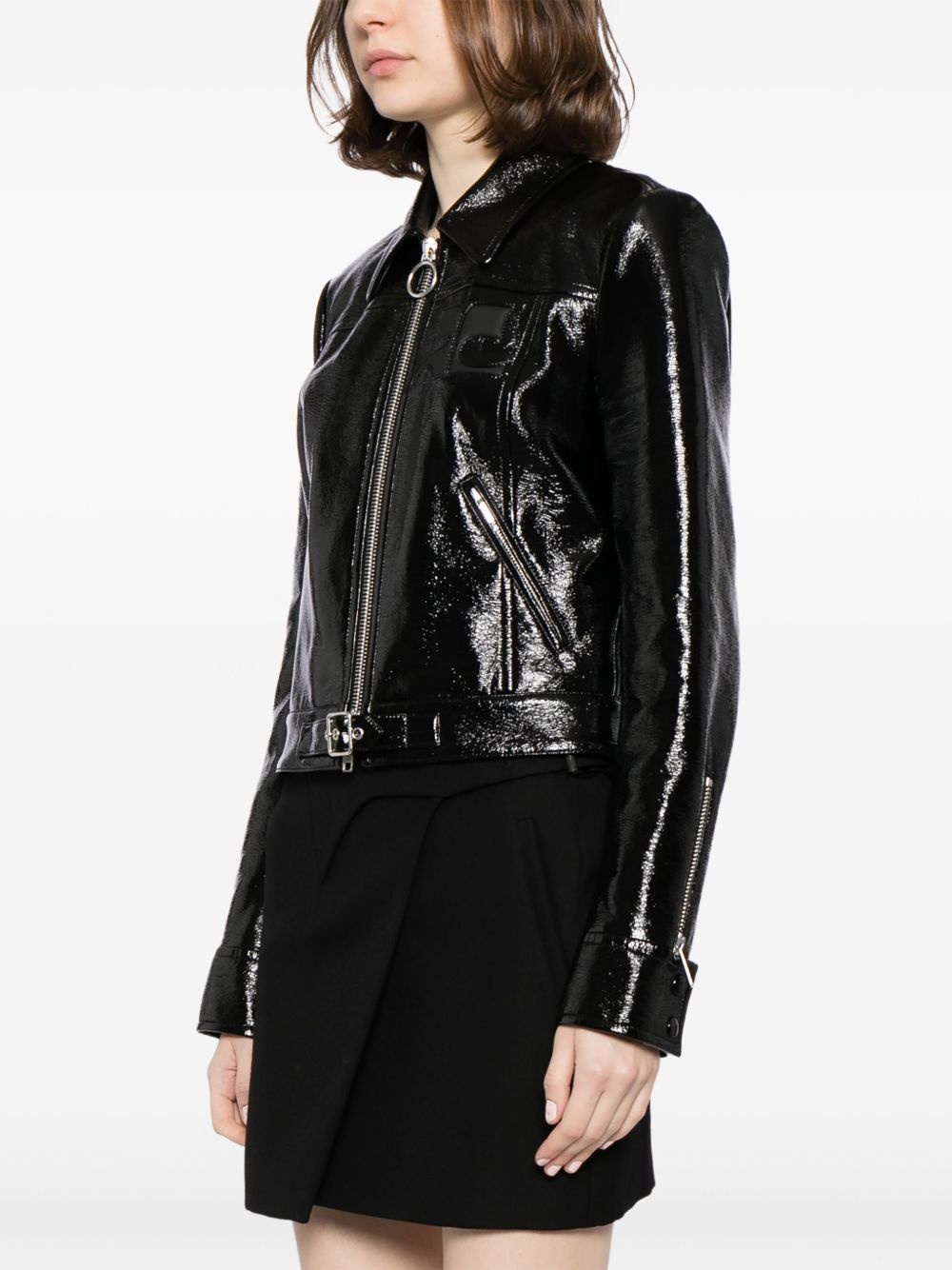 Iconic zipped vinyl jacket - 3