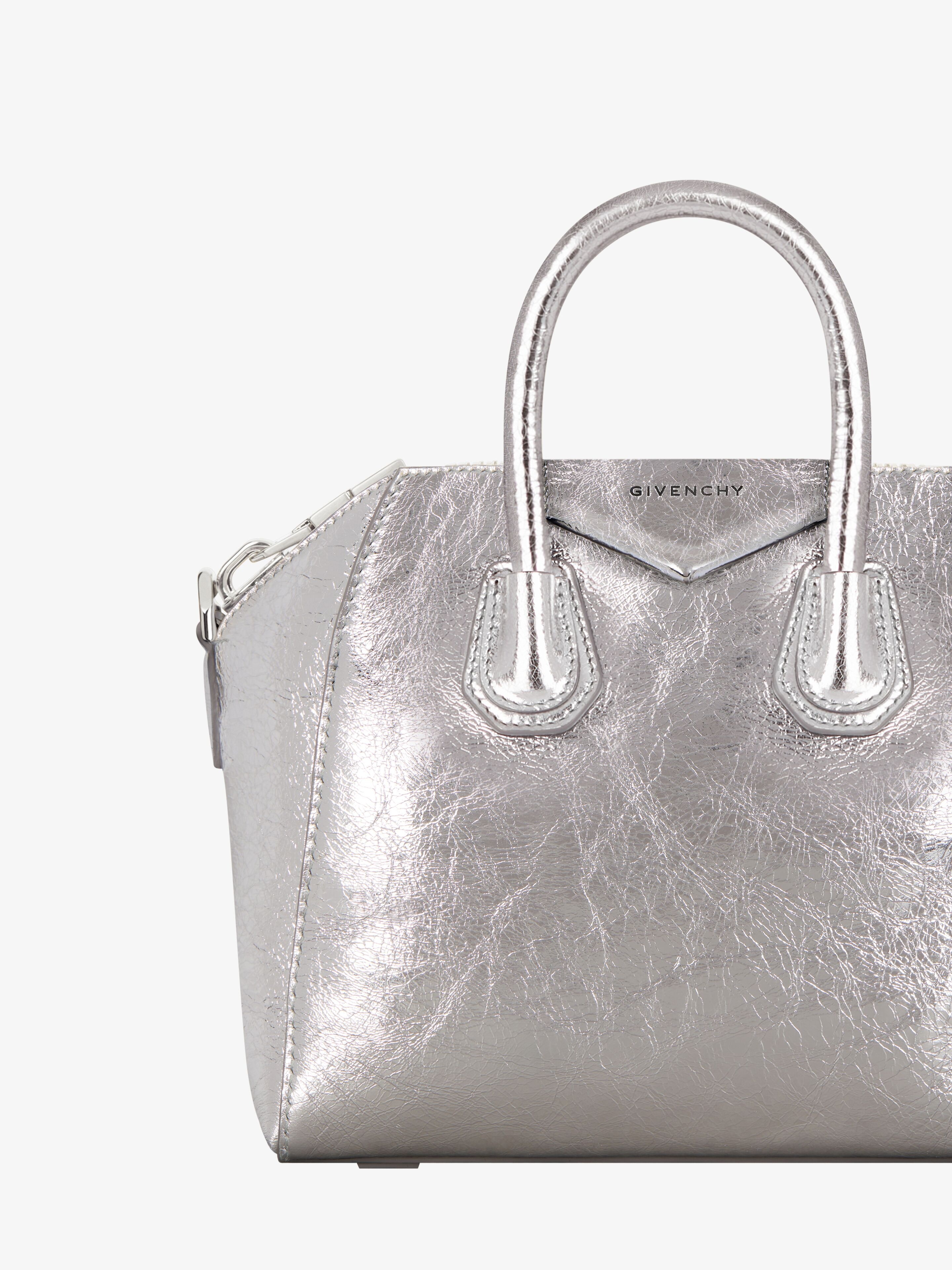 MINI ANTIGONA BAG IN LAMINATED LEATHER - 5