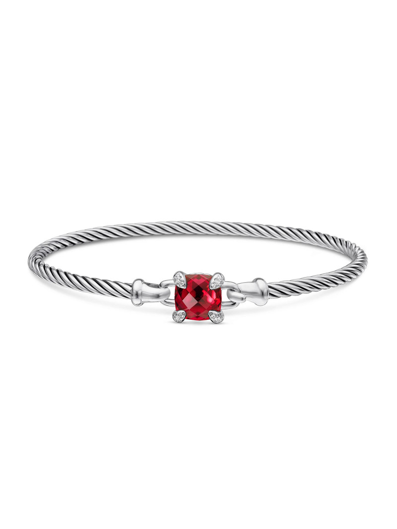 Women's Chatelaine Bracelet in Sterling Silver - Rhodolite Garnet 3