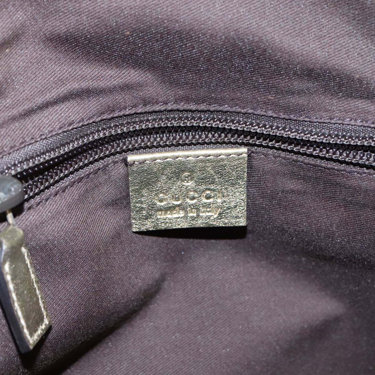 GUCCI GG Crystal Sherry Line Hand Bag Gray Gold Brown - 13