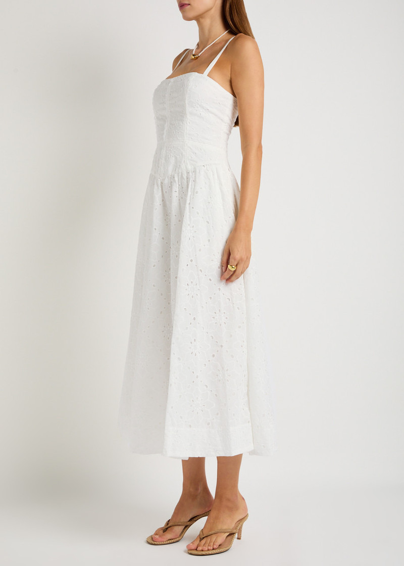 Reformation Reformation Katarin Broderie Anglaise Woven Midi Dress outlook
