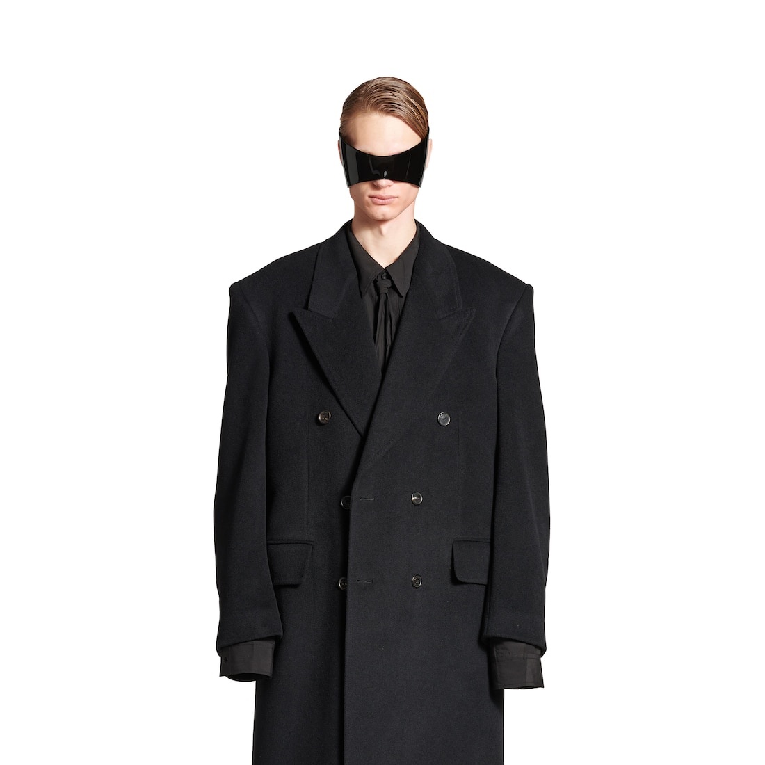 Men's Regular Fit Coat  in Black - 5