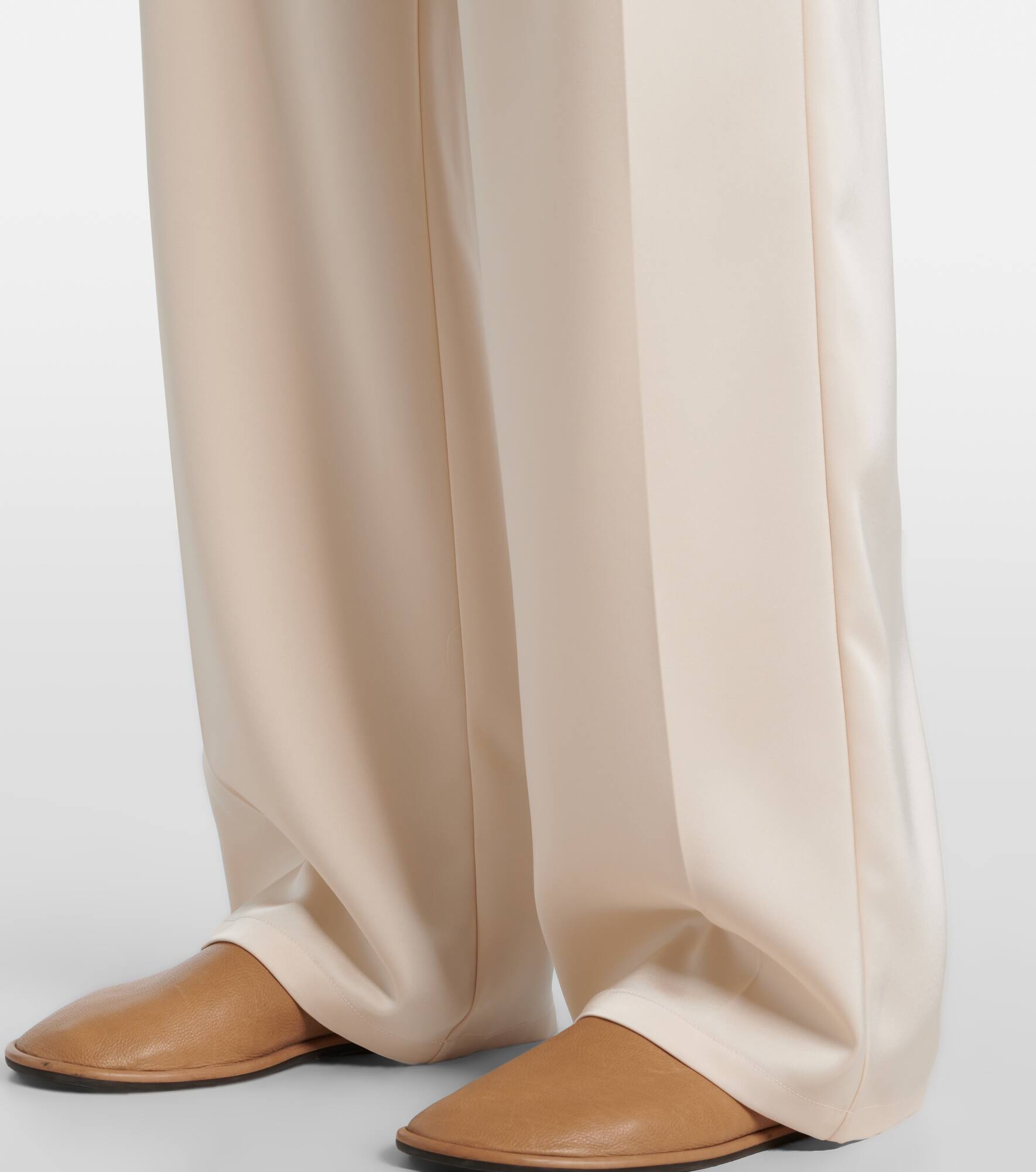 Barb pleated high-rise satin pants - 5