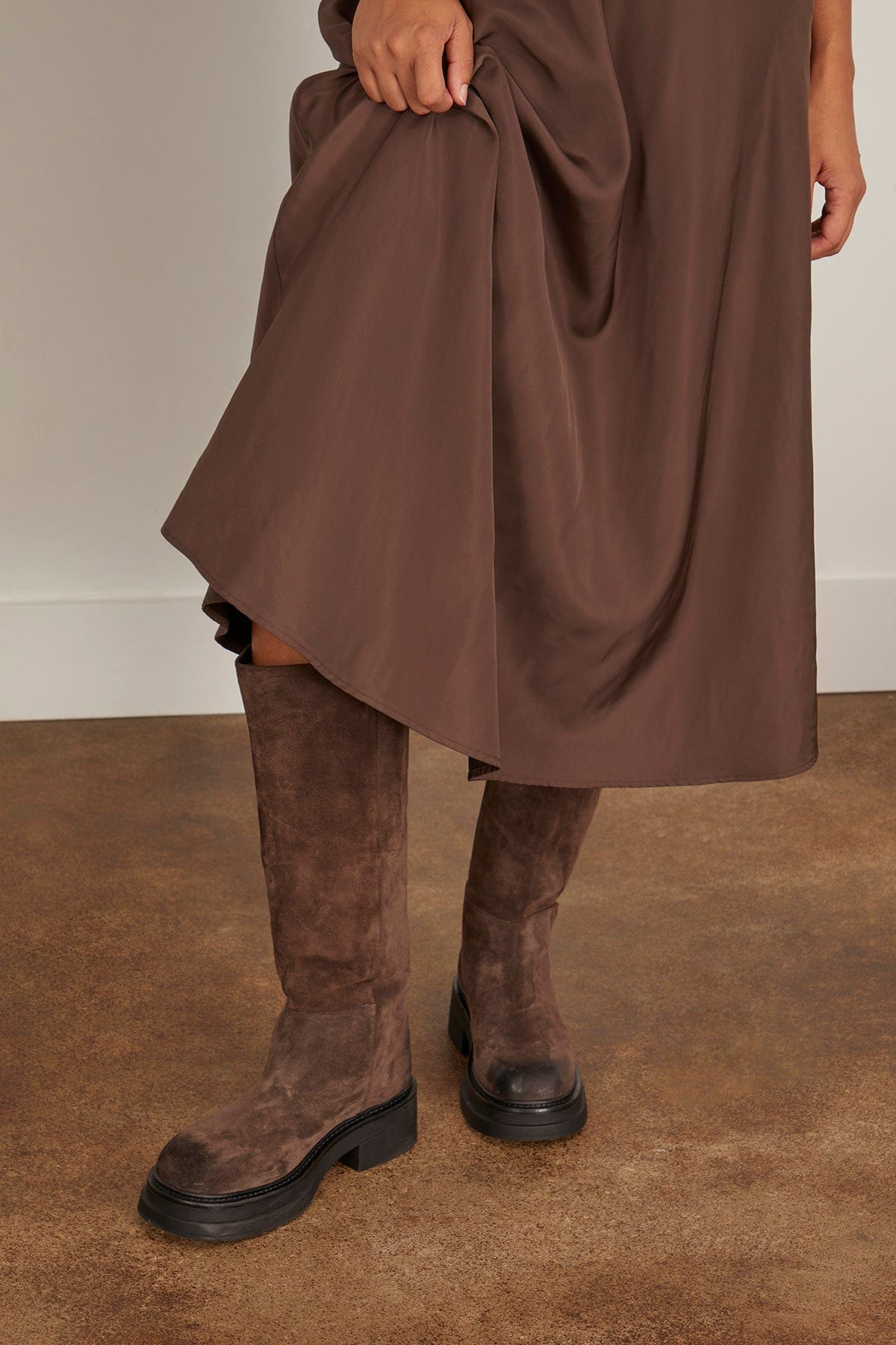 Suede Sensation Knee Boot in Dark Chocolate - 2