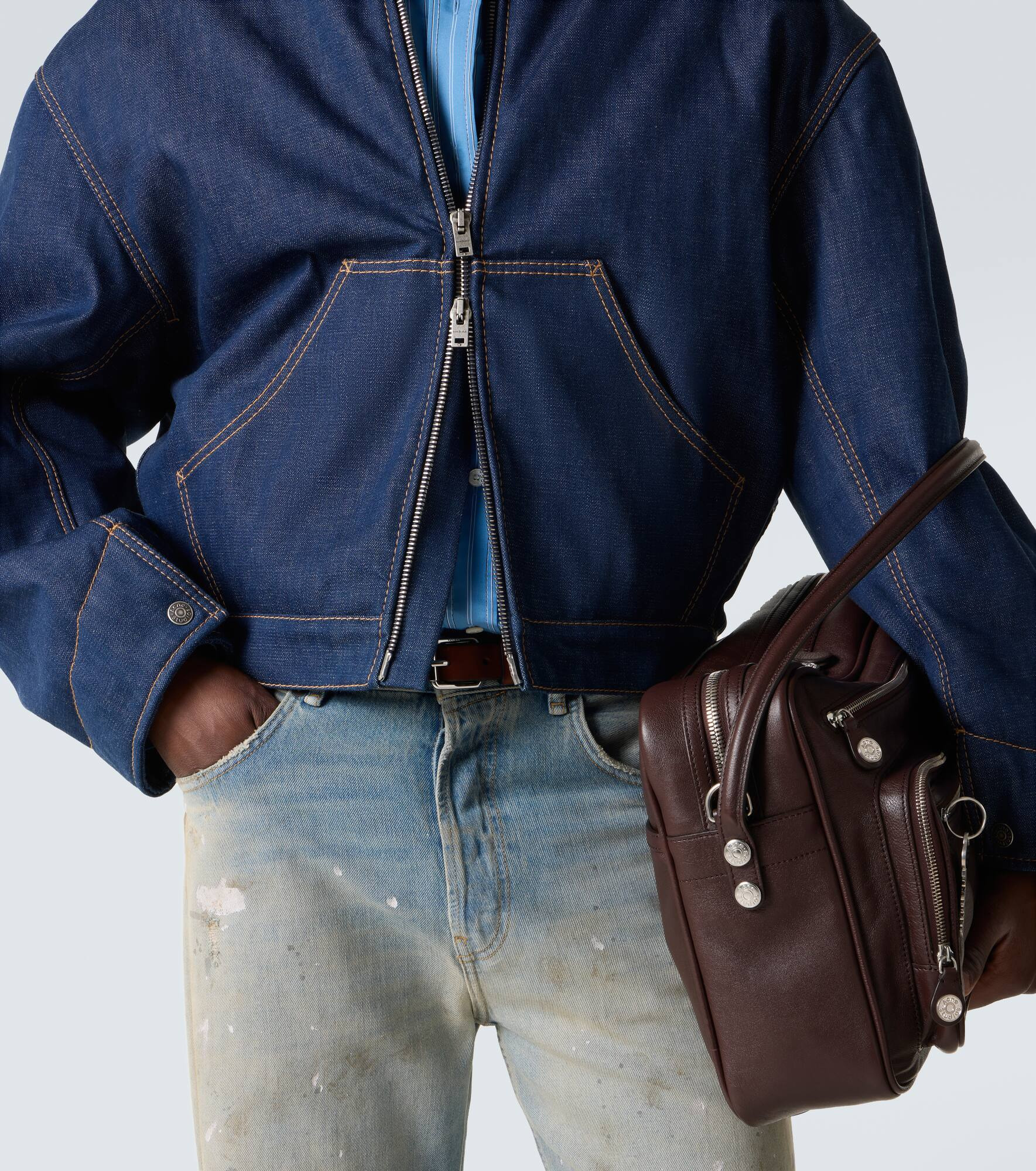 Cotton denim blouson jacket - 6