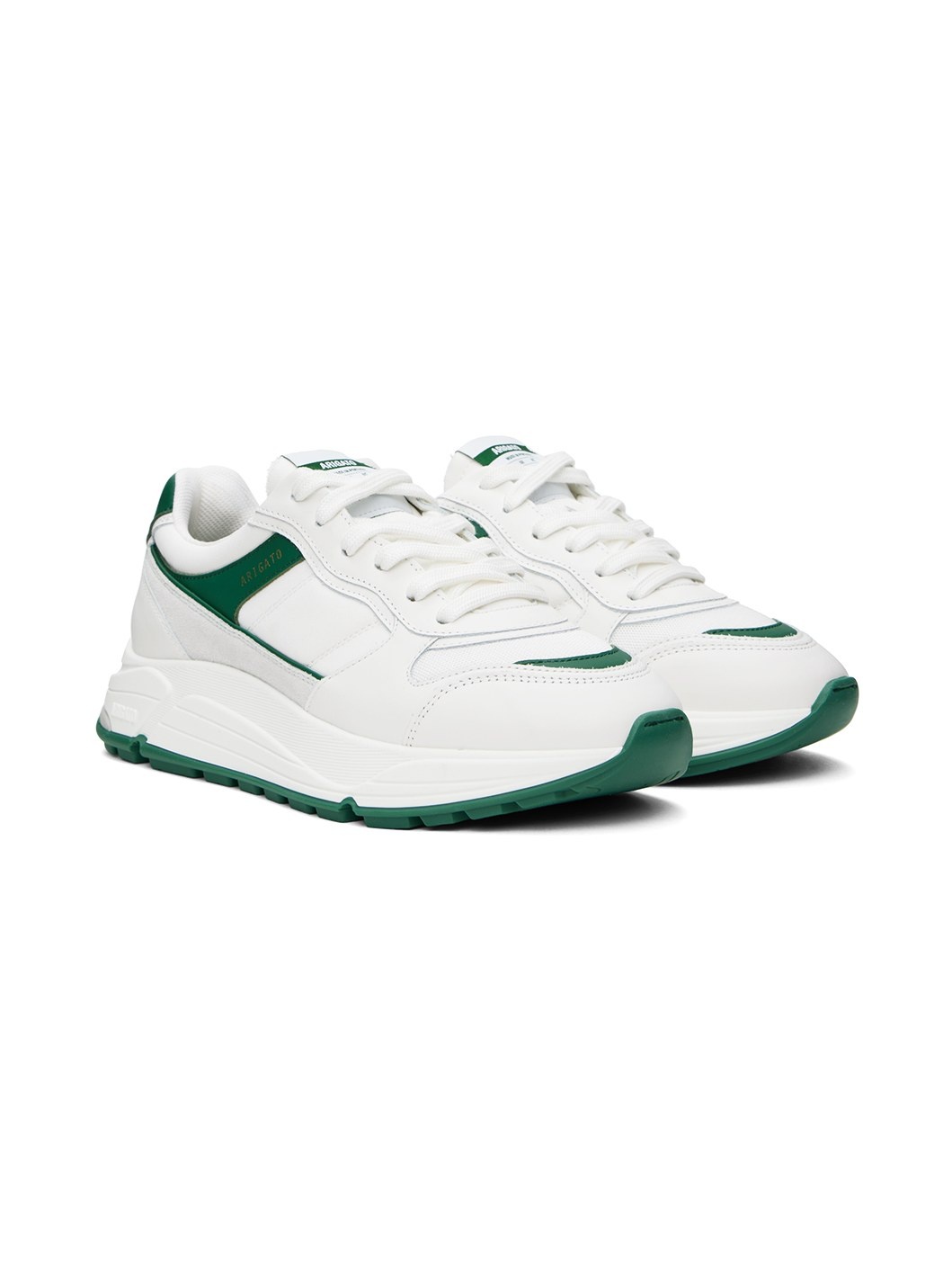 White & Green Rush Sneakers - 4
