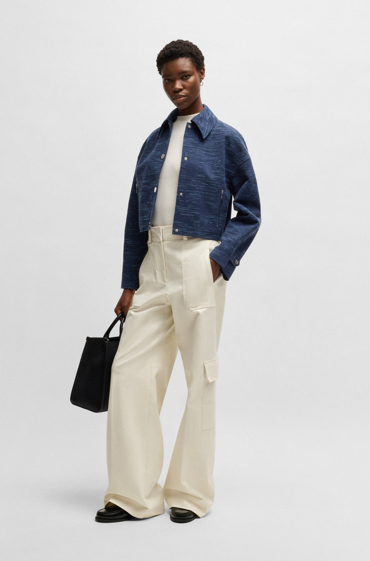 RELAXED-FIT BLAZER WITH FLORAL STRUCTURE - 3