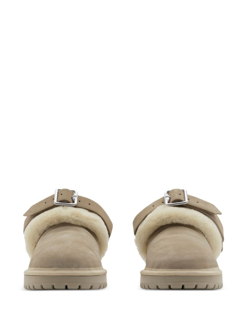 shearling suede mules - 2
