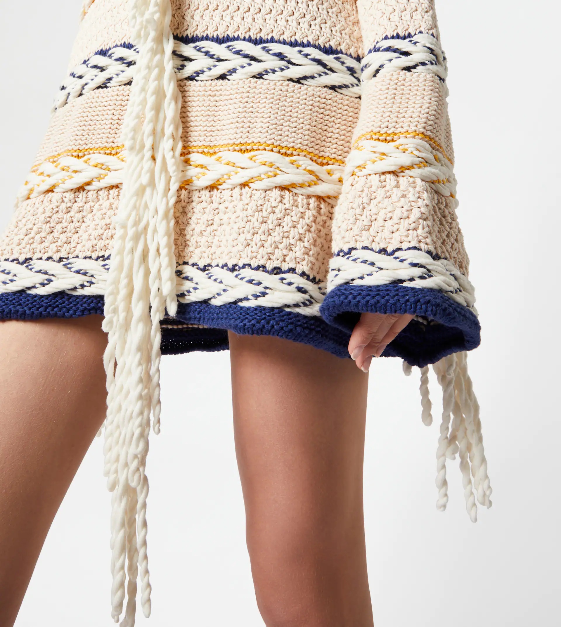 JUMPER IN MAXI PIQUET - BEIGE, YELLOW, BLUE - 2