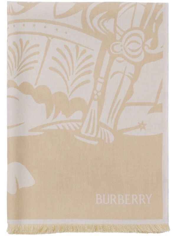 BURBERRY Unisex EKD Wool Blend Scarf - 1