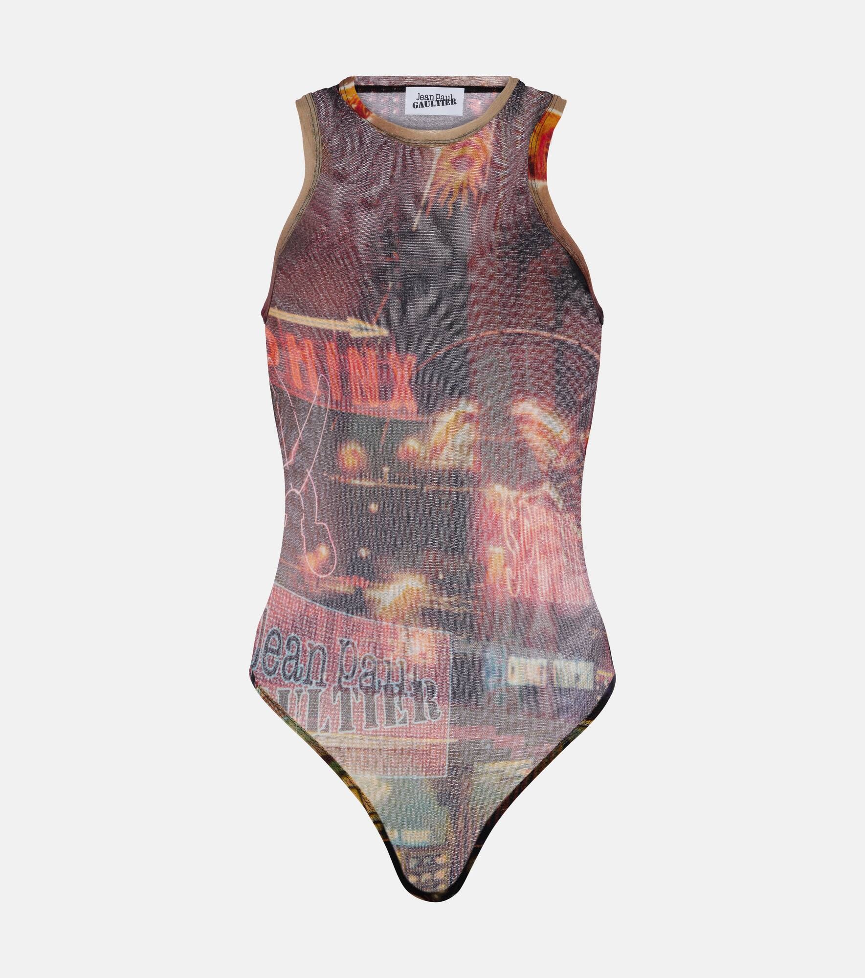 Printed jersey bodysuit - 1