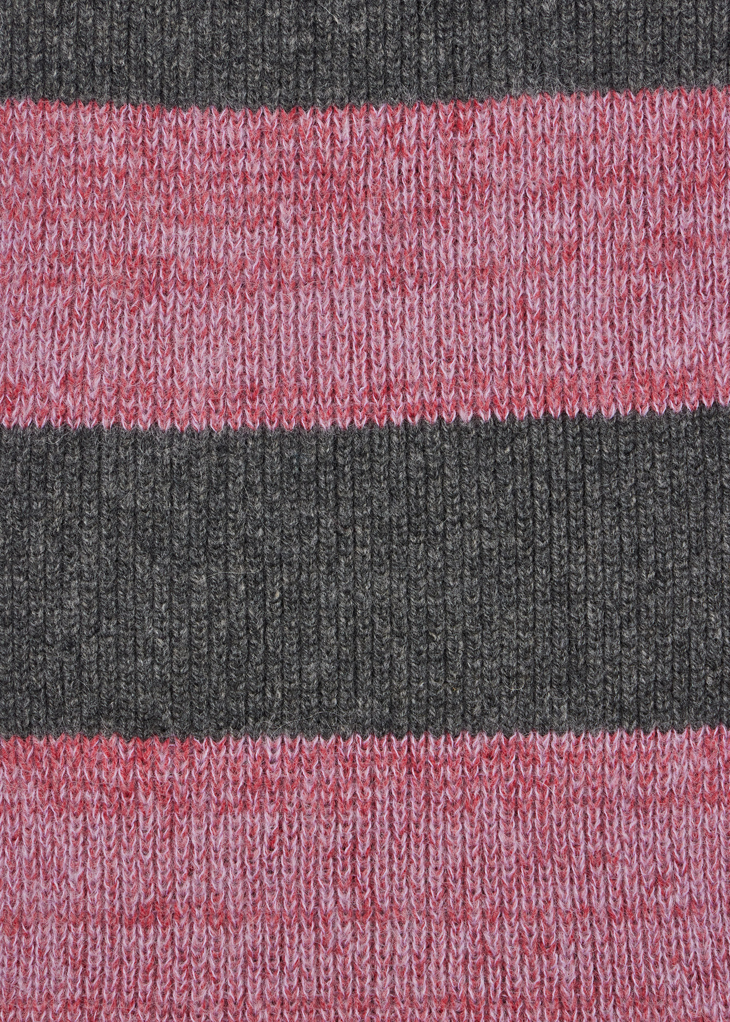 Women's Pink and Grey Lambswool-Blend Block Stripe Scarf - 3