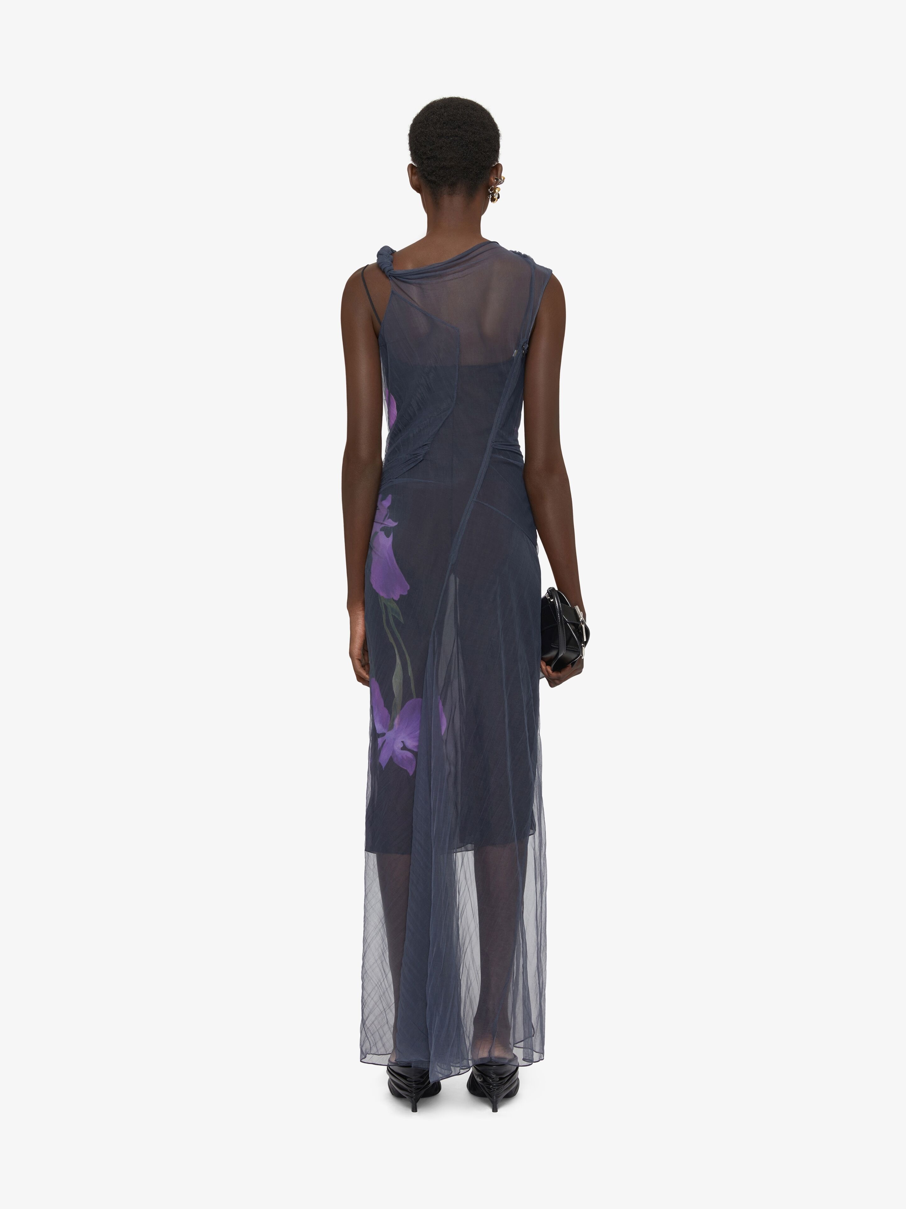 DRESS IN FLORAL DÉVORÉ SATIN JERSEY - 4