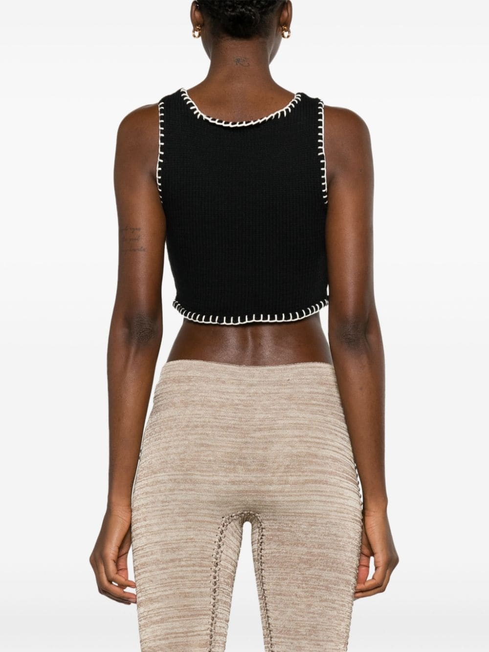 Blanket Stitch cropped tank top - 4