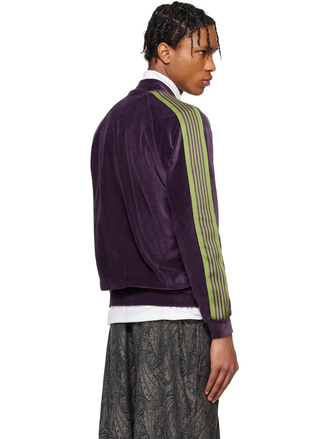 Purple Rib Collar Track Jacket - 3