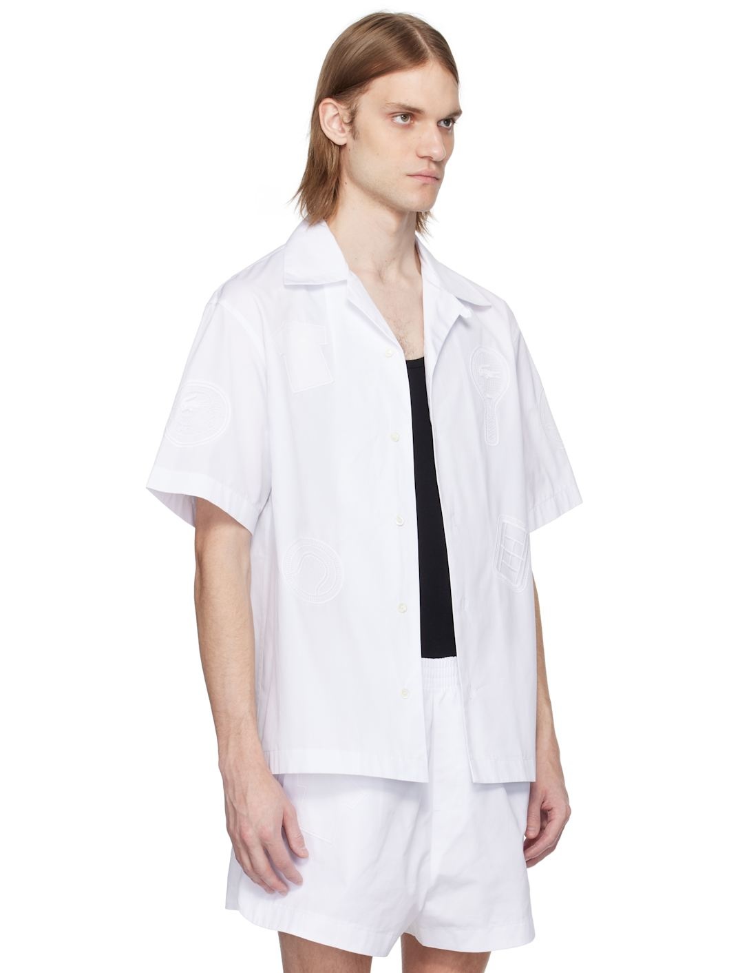 White Runway Relaxed Fit Badge Shirt - 2